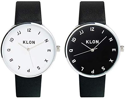 【組合せ商品】KLON MOCK NUMBER PAIR WATCH SURFACE Ver. 40mm 腕時計 黒ベルト ペアウォッチ カップル シンプル ユニセックス 黒 おしゃれ レディース メンズ (ホワイト盤面/ブラック盤面 ペアセット)