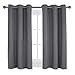 NICETOWN Bedroom Curtains Blackout Drapery Panels, Three Pass Microfiber Thermal Insulated Solid Ring Top Blackout Window Curtains/Drapes (Two Panels, 42 x 54 Inch, Gray) primary