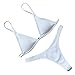 RUUHEE Women Brazilian Top Thong Bottom Sexy Padded Push up Two Piece Bikini Swimsuit (S(US Size 2-4), White)