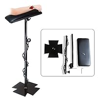 Tattoo Armrest Foldable Foam Pad Arm Bar Leg Rest Studio Stand Adjustable Height PVC Leather