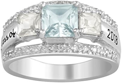 ArtCarved Clear Memories Simulated Birthstone Class of 2018, 2019, 2020 Women's Ring, Sterling Silver, Size 9
