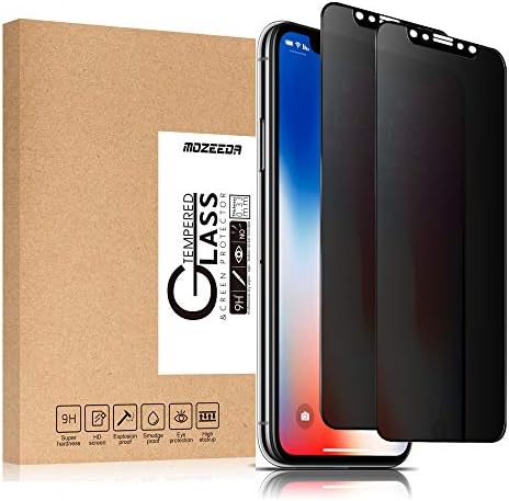 MOZEEDA iPhone Xs Max Screen Protector,Replacement Privacy Tempered Glass Screen Protector for iPhone Xs MAX 6.5",Full Coverage Protection,HD Clarity (2PCS/Pack)