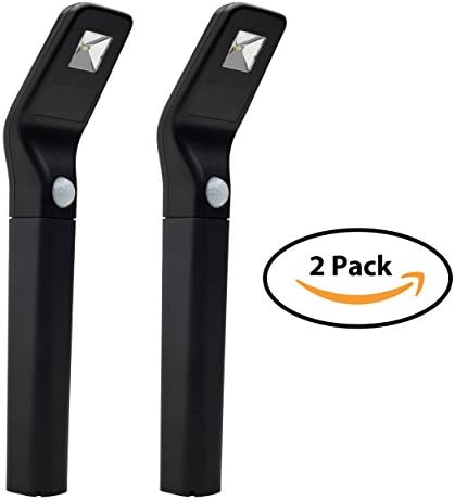 Morvat Outdoor Motion Sensor Solar LED Path and Garden Landscape Lights | Made from Solid and Durable Plastic | Waterproof | Light up Your Path and Yard | 60 Lumens | Black | Pack of 2