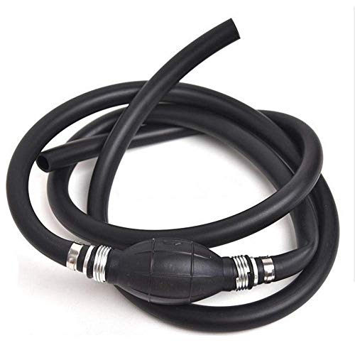 3/8" Outboard Fuel Line Outboard Motor Gas Line Marine Boat Fuel Hose Line Assembly with Primer Bulb Steel Hose Clamps for Motor RVs 6FT