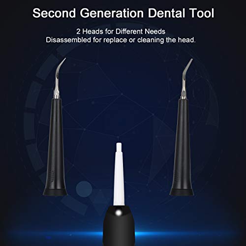 Dental Tools Electric Dental Calculus Remover Tartar Remover for Teeth Cleaning Kit for Home Use(Black) - Thumbnail 2