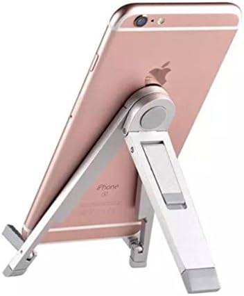 Mobile Phone Stand, Smartphone Stand Portable Folding Adjustable Aluminum Alloy Metal Holders for 4-7 Inch Cellphone Samsung Galaxy,Apple iPhone,Huawei,Sony,HTC (White)