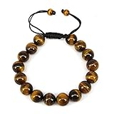 Cat Eye Jewels 10mm Natural Tiger Eye Bracelet Yoga Prayer Mala Buddha Black String Bracelet YD-H008