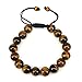 Cat Eye Jewels 10mm Natural Tiger Eye Bracelet Yoga Prayer Mala Buddha Black String Bracelet YD-H008