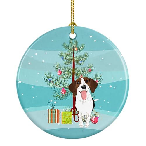Caroline's Treasures Beagle Tricolor Red Ticked #3 Christmas Ceramic Ornament C…