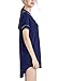 iooho Women Short Sleeve Nightgown Button Front Sleep Shirt Lounge Sleepwear(Navy,XS)