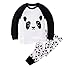 Mammybaby Little Girls Panda Long Sleeved Pajamas Set Cotton DRG7463 (11-12Y) White