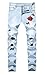 CLOTPUS Men's Slim Fit Ripped Stretch Jeans Destroyed Skinny Pants with Holes Light Blue W30