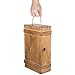 MyGift 2-Bottle Rustic Wood Wine Display Carrier, Storage Box with Rope Handle