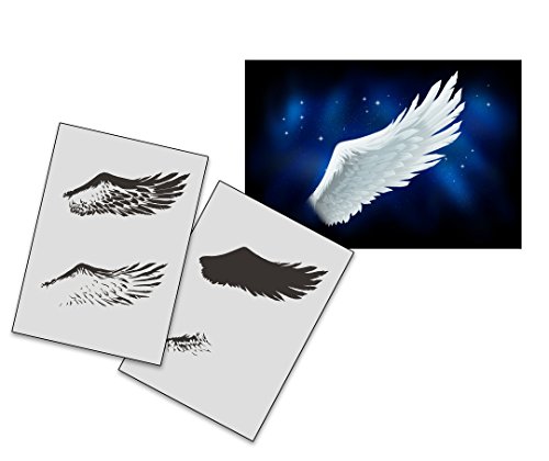 UMR-Design AS-283 Angel Wing Airbrushstencil Step by Step Size M