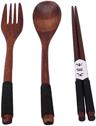 Largesoy カトラリーセット お弁当 木製 箸 スプーン フォーク 3点セット 便利 大人 キャンプ アウトドア 旅行用品 学校用 線巻き B084q6ghwp 295円