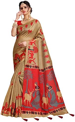 Being banarasi chanderi silk printed saree