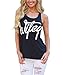 Mansy Women's Letter printed Wifey Tank Top ,Black,Medium