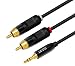 Extra Long RCA Cable, iXCC 15ft Dual Shielded Gold-Plated 3.5mm Male to 2RCA Male Stereo Audio Y Cable primary