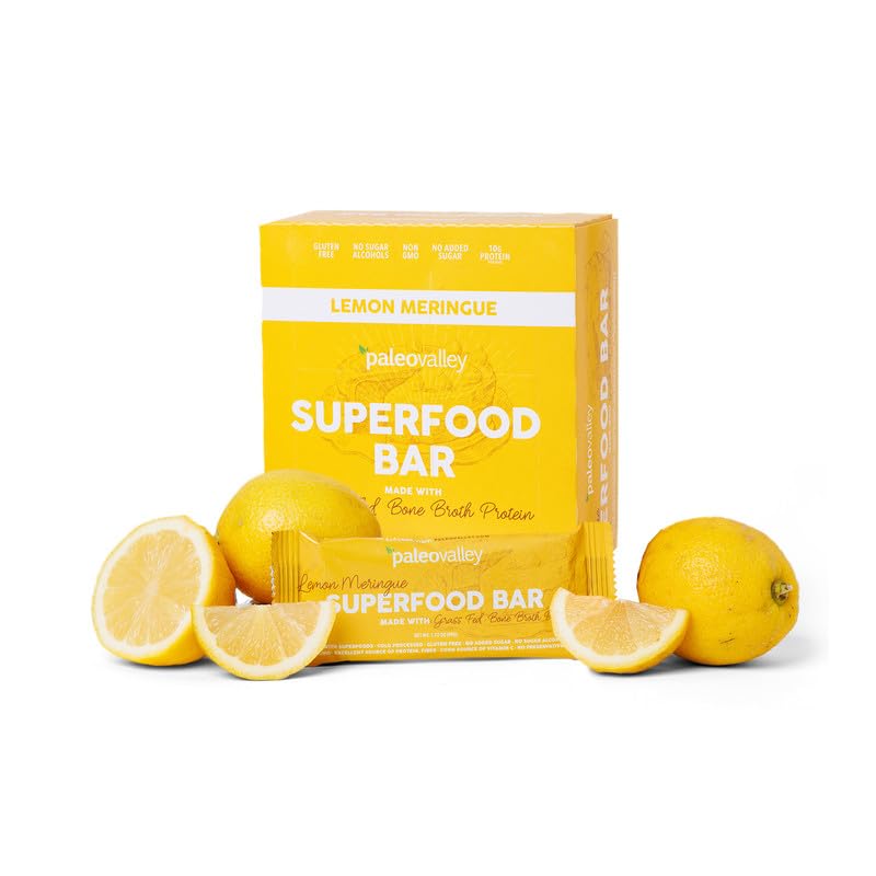 Photo 1 of Paleovalley Superfood Bars – Lemon Meringue– 10 Pack – 9g Protein per Bar – Gluten-Free, Grain-Free, Paleo, Non-GMO – On-the-Go Snack EXP 02/18/2026