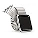 Twist-O-Flex Brushed Stainless Steel, Black and Silver Aluminum Expansion Band for 42mm Apple Watch - Small, Medium and Large - Made by Speidel
