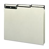 Smead Pressboard Guides, Flat Metal 1/3-Cut Tab with Insert (Blank), Letter Size, Gray/Green, 50 per Box (50534)