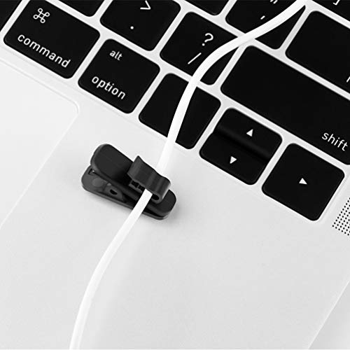 FENGWANGLI Earphone Wire Clip Headphone Mount Cable Clothing Clip Earbud Clip to Keep Earphone/Microphone Cord in Place for 1.5mm Wire Diameter Round Wire Earphone,12 Pcs (Black)