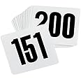 ROY TN 151-200 - Royal Industries Plastic Number Card Set, 4'' x 4'', White Base with Black Numbers