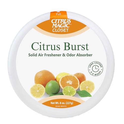 Citrus Magic For Closets Odor Absorbing Solid Air Freshener, Citrus Burst, 8-Ounce, Pack of 3