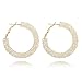 TOKO Hoop Earrings Crystal Round Shiny Big Charm Earring Women - White