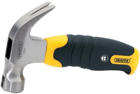 DIY SERIES 283g (10oz) FIBREGLASS SHAFT STUBBY CLAW HAMMER - Fine grain carbon steel polished steel head hardened and tempered with magnetic nail starter. Fibreglass shaft with shock-absorbing soft grip handle for user comfort. Display packed.