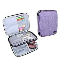 Luxja Carrying Bag for Cricut Pen Set and Basic Tool Set, Double-Layer Organizer for Cricut Accessories (Bag Only), Purple