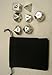 Set of 7 Polyhedral Metal Dice with Bag (16mm, Silver Color)