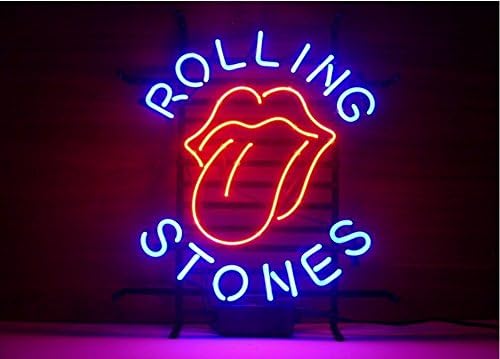 New Rolling Stones Pub Display Real Glass Tube Handcrafted Neon Sign Beer Bar Pub Restaurant Totel Coffe Shop Recreation Room Game Room Window Garage Wall Sign Neon Light Sign 19x15