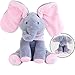 MLSH Floppy The Peek A Boo Elephant,Interactive Plush Toy Stuffed Animal Doll for Infants, Adjust Volume Sings & Plays Gift for Baby Showers, Toddler Birthdays, Christmas Toys for Baby Birthday Gift