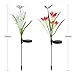 Solar Garden Lights Outdoor,WOHOME Solar Stake Lights Outdoor, Waterproof Multi Color Changing with 6 Lily Flowers,1 Butterfly,1 Dragonfly,Solar LED Decorative Lights for Garden,Patio,Backyard
