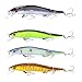 RUNCL Anchor Box - Slow Sinking Minnows SSM137, Wobbler Fishing Lures, Stick Baits, Hard Fishing Lures (Pack of 4)