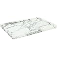 Real Luxurious Natural Marble Vanity Tray Genuine Marble Storage Tray for Home Decor Stone Tray for Bathroom/Kitchen/Vanity/Dresser Non-Resin/(arabescato)