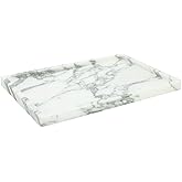 Real Luxurious Natural Marble Vanity Tray Genuine Marble Storage Tray for Home Decor Stone Tray for Bathroom/Kitchen/Vanity/Dresser Non-Resin/(arabescato)