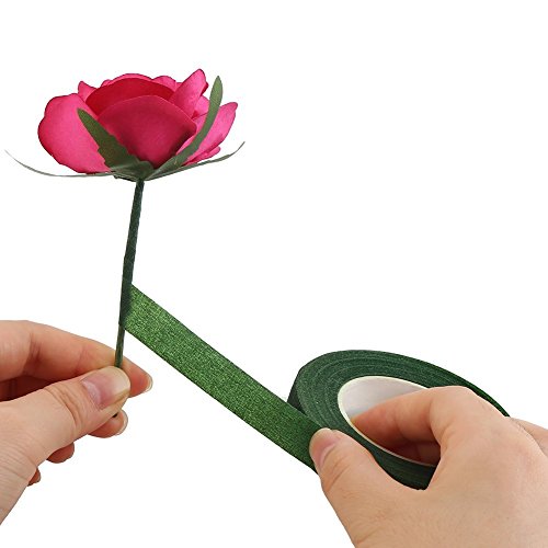 1/2" x 30 Yards Dark Green Floral Tape Artificial Tape Stem Wrap for Bouquet Stem Wrap Floral Arranging Craft Projects Corsages, Wedding Bouquet (9pcs)