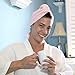Ultra-Fine Microfiber Hair Towel Wrap - The Perfect Haircare - Anti-frizz Fast Drying Turban with Wet/Dry Brush