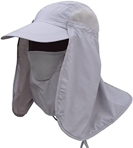 IC3CCOM Sun Caps Flap Hats 360° Solar Protection UPF 50+ Man Sun Hat Removable Neck&Face Flap Cover Caps Summer Outdoor Sun Protection Fishing Cap