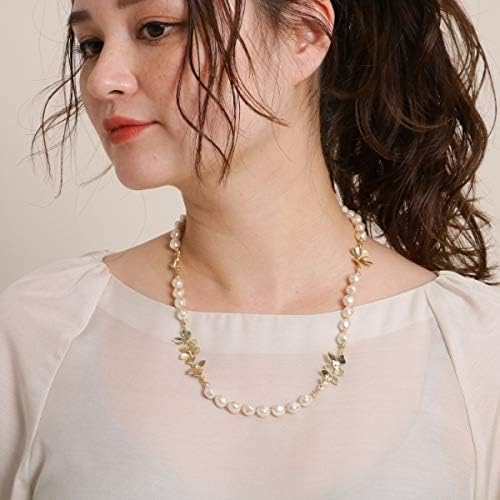 Amazon Co Jp アナトリエ Anatelier アンティークフラワーフェイクパールネックレス 服 ファッション小物