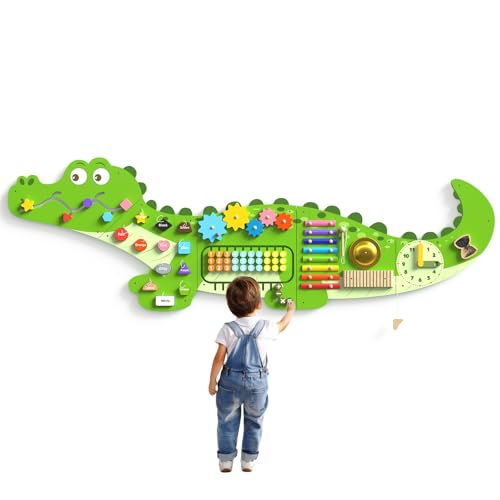 Monläurd® Crocodile Montessori Busy Board, Sensory Board,Educational Toys, Activity Cube, Wall Toys, Daycare Furniture, Playroom Furniture, Boys And Girls 6 M - View #7