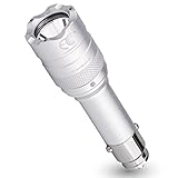 MCCC 250 Lumens Small LED Rechargeable Car Emergency Flashlight for 12 Volt Car Cigarette Lighter Vechicle Charge, Portable Mini Torch Light with Car Charger and Outdoor Survival Tool for Camping
