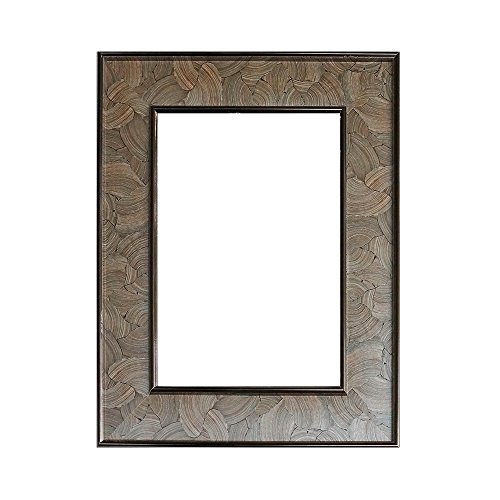 Lilian wood grain pattern with silver metal border display 5x7 de…