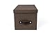 Bigso Silvia Canvas Fiberboard Organizational Storage Box, 5.9 x 6.5 x 11.6 in, Dark Brown