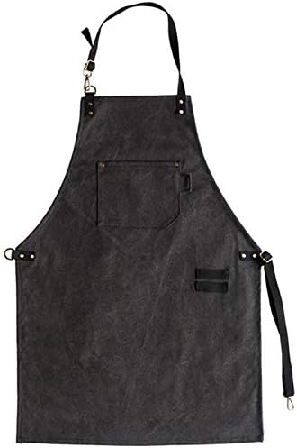 XCWQ Apron Washed Canvas Apron Barista Chef Catering Uniform Florist Carpenter Tattoo Artist Painter Gardener Work Wear