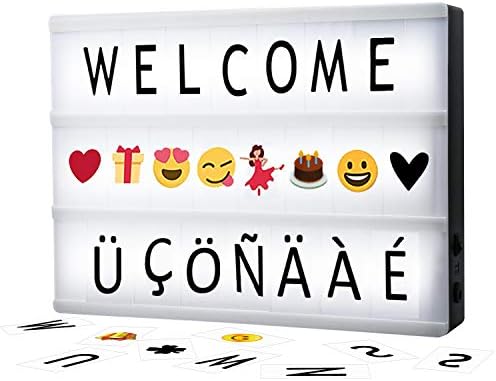 Cinematic Light Box, Solotree A5 Lightbox Magnetic Box with 159 Letters and Emojis for Wedding, Birthday Party, Celebration