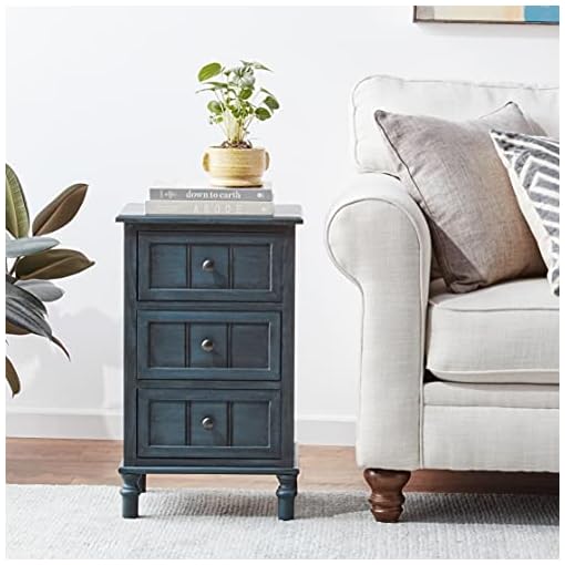 Decor Therapy Simplify Three Drawer Accent table, 15.75 in x 11.8 in x