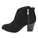 BELLA MARIE AD58 Women's Side Zipper Block Heel Ankle Booties Run 1.5 Size Small